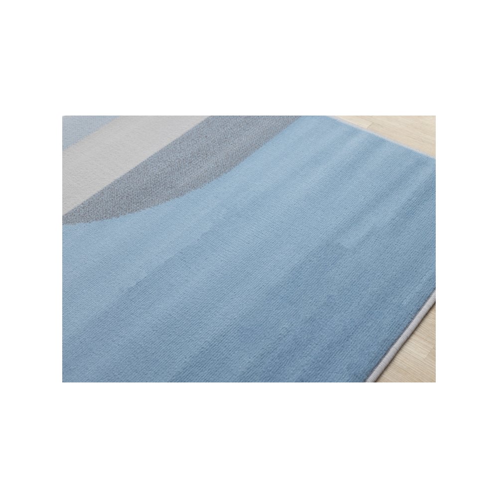 Blue Grey 5x7 Area Rug, Modern Abstract Carpet for Living Room Comfort. Picture 4