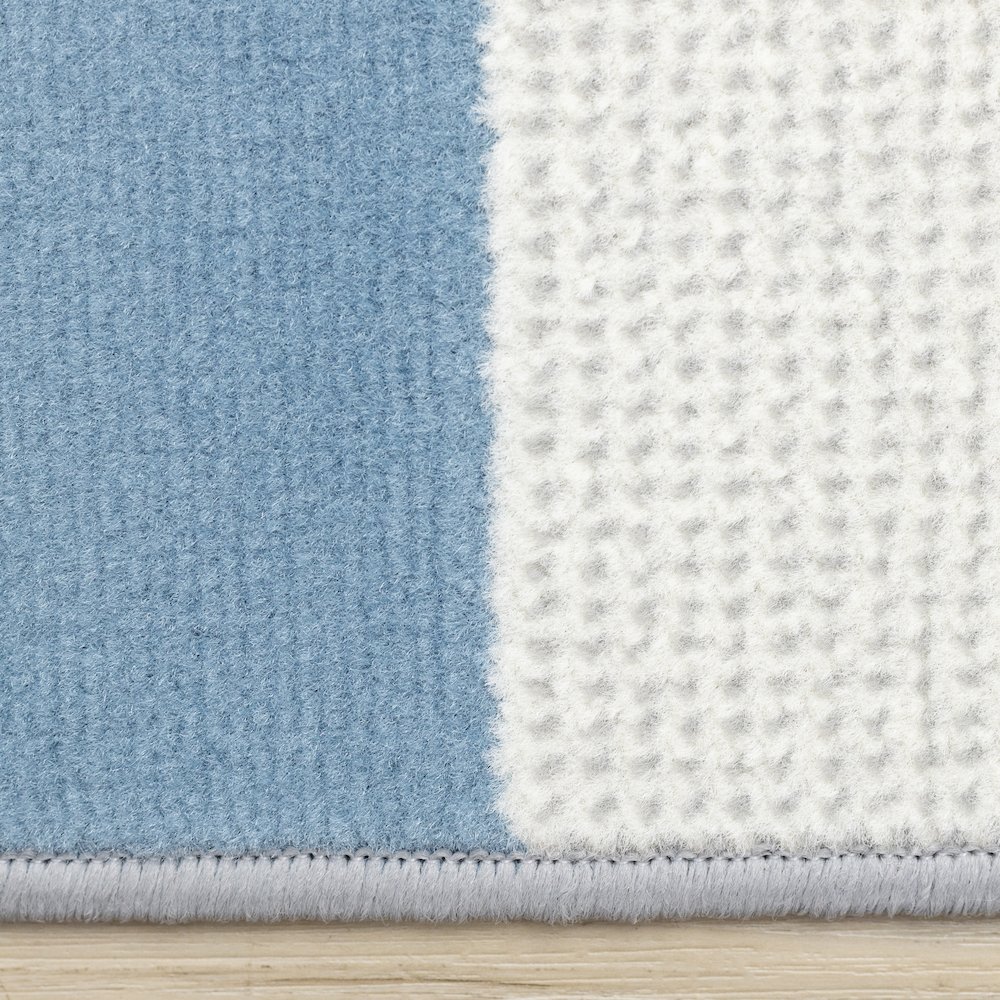Blue Grey 5x7 Area Rug, Modern Abstract Carpet for Living Room Comfort. Picture 10