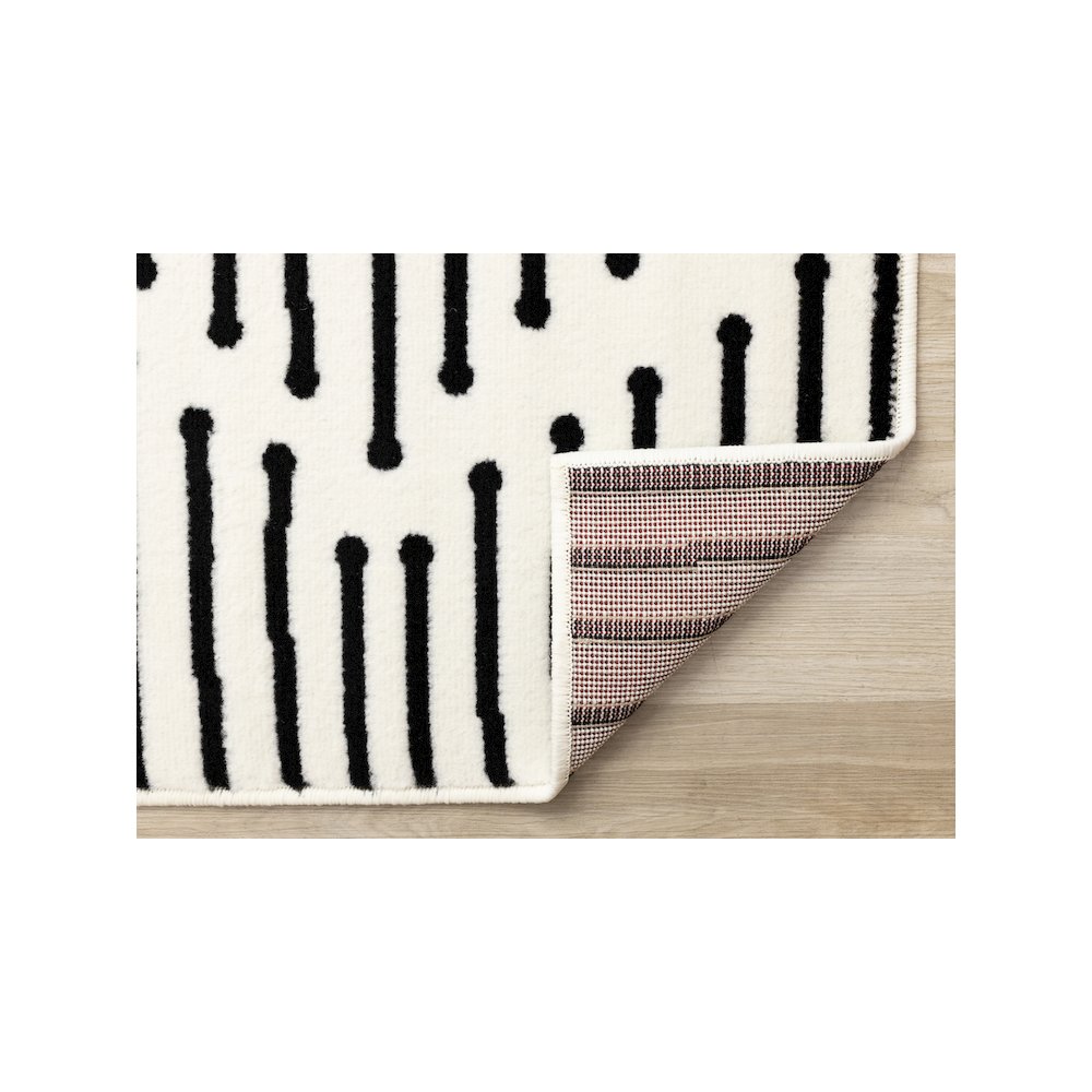 Functional Style Black White Geometric Area Rug, 4'7" x 6'7". Picture 7