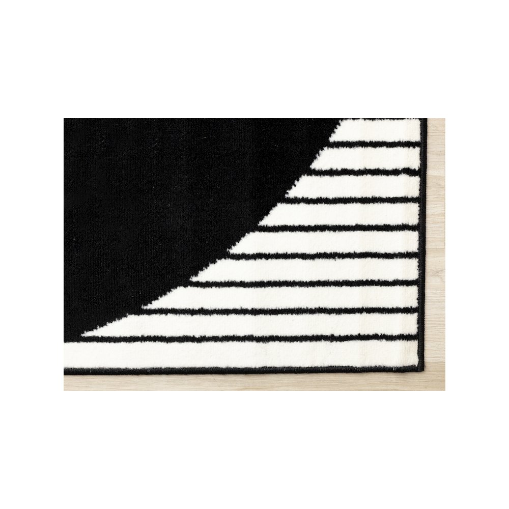 Functional Style Black White Modern Rug, 5'3" x 7'5". Picture 6