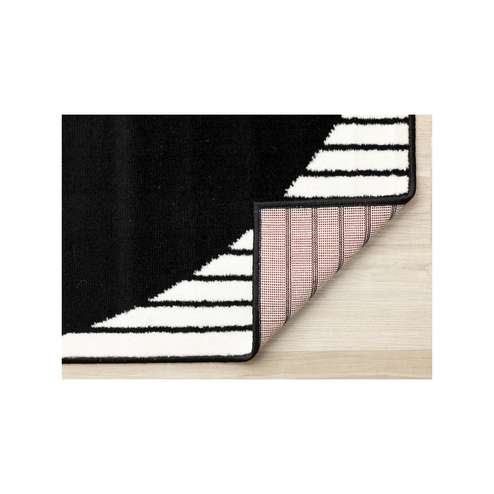 Functional Style Black White Modern Rug, 5'3" x 7'5". Picture 7