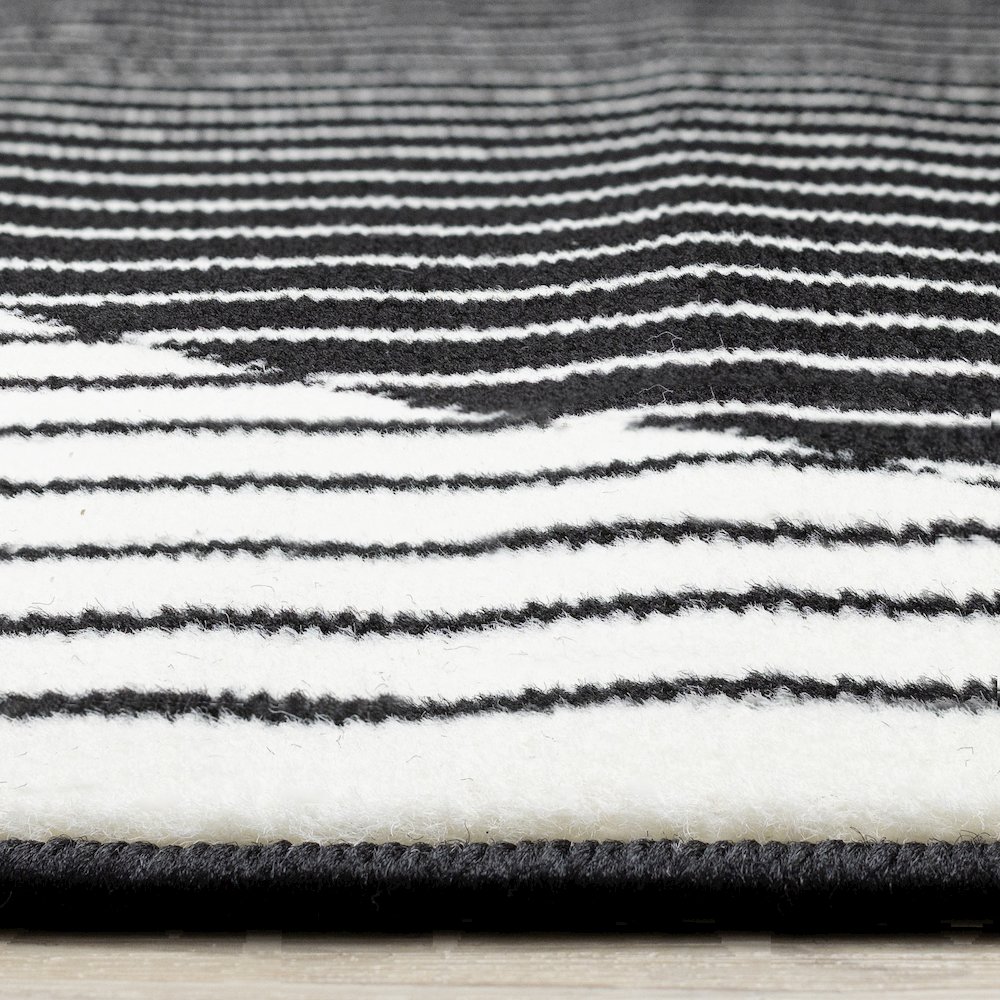 Functional Style Black White Modern Rug, 5'3" x 7'5". Picture 5