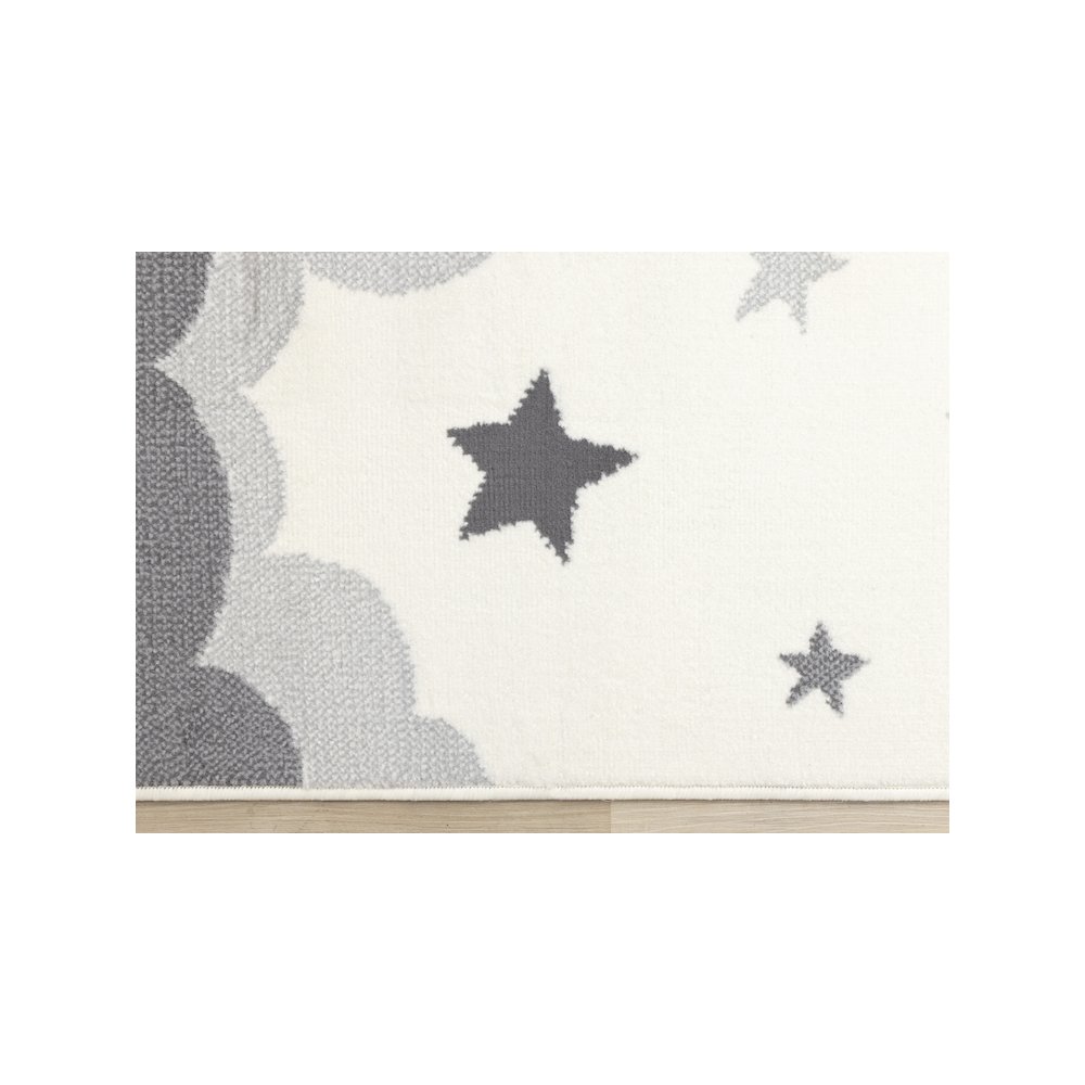 Functional Kids Grey White Bunny Rug, 3'11" x 5'7". Picture 9