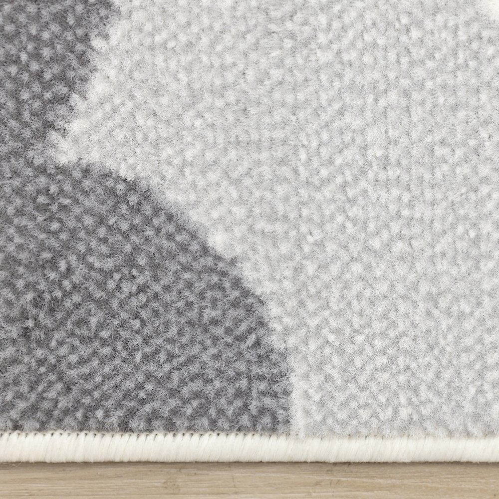 Functional Kids Grey White Bunny Rug, 3'11" x 5'7". Picture 10