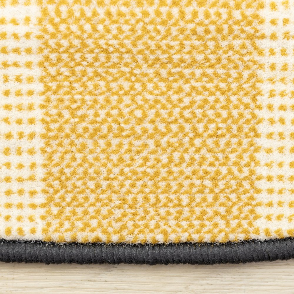 Kids Black White Yellow Rocketship Rug, 5'3" x 5'3" Round, 5'3" x 5'3". Picture 10