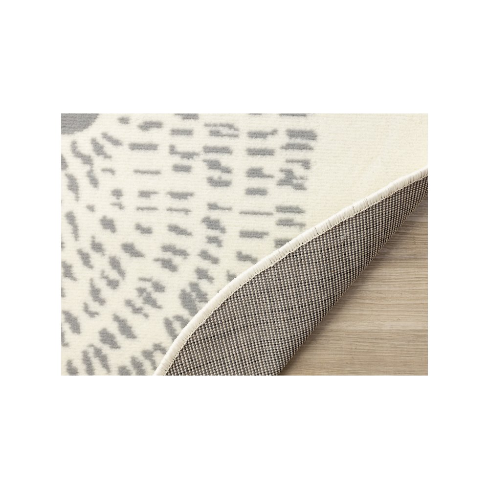 Functional Kids Grey White Teddy Bear Rug, 5'3" x 5'3" Round, 5'3" x 5'3". Picture 7