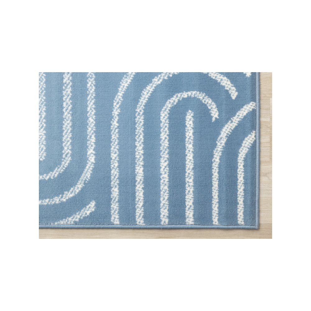 Functional Style Blue White Links Area Rug, 5'3" x 7'5". Picture 6
