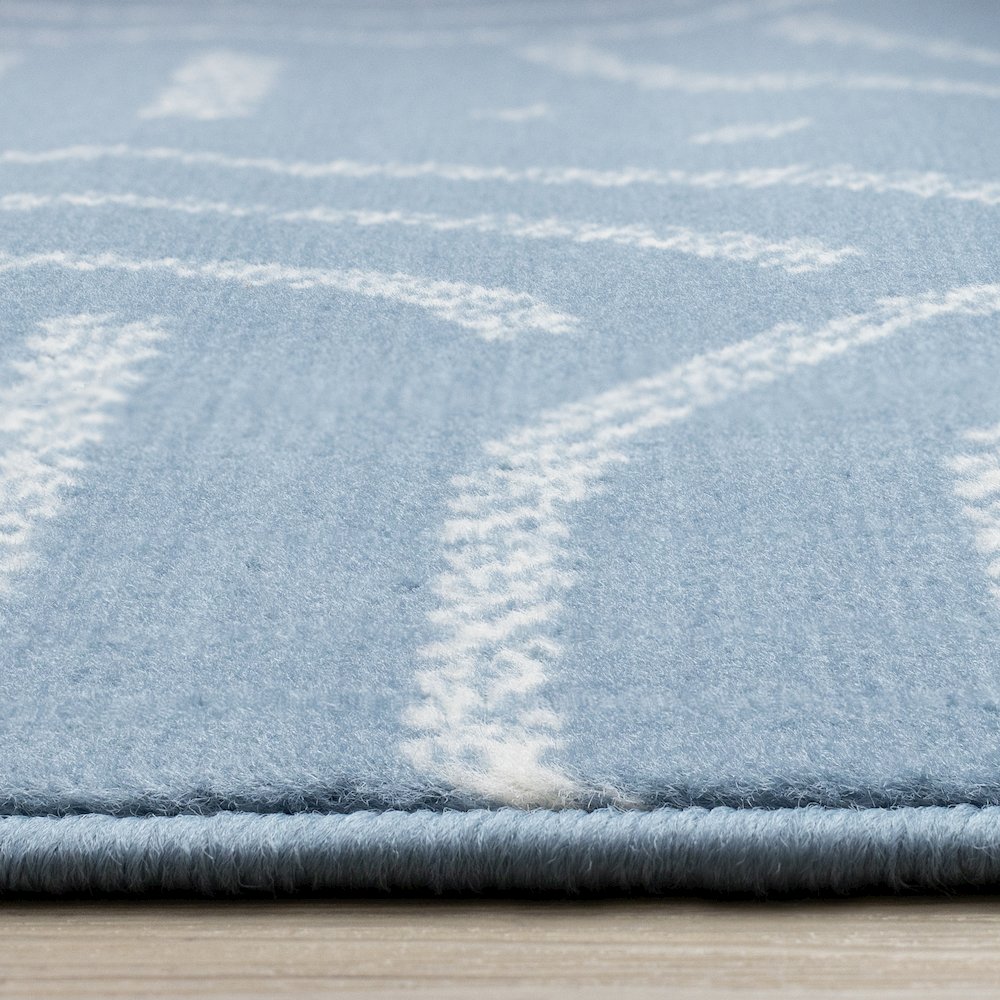 Functional Style Blue White Links Area Rug, 5'3" x 7'5". Picture 5