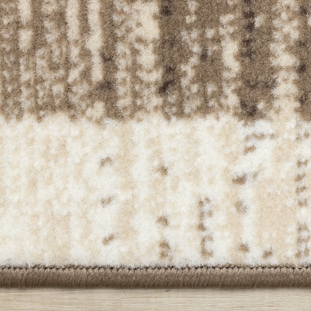 Brown Beige 5x7 Area Rug, Abstract Geometric Carpet for Living Room. Picture 10