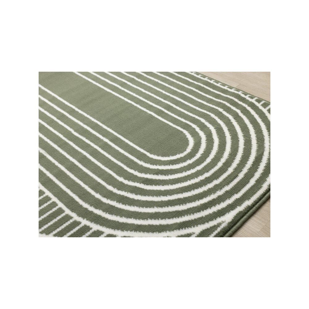 Green 5x7 Arches Rug, Modern Geometric Rug for Living or Bedroom. Picture 4