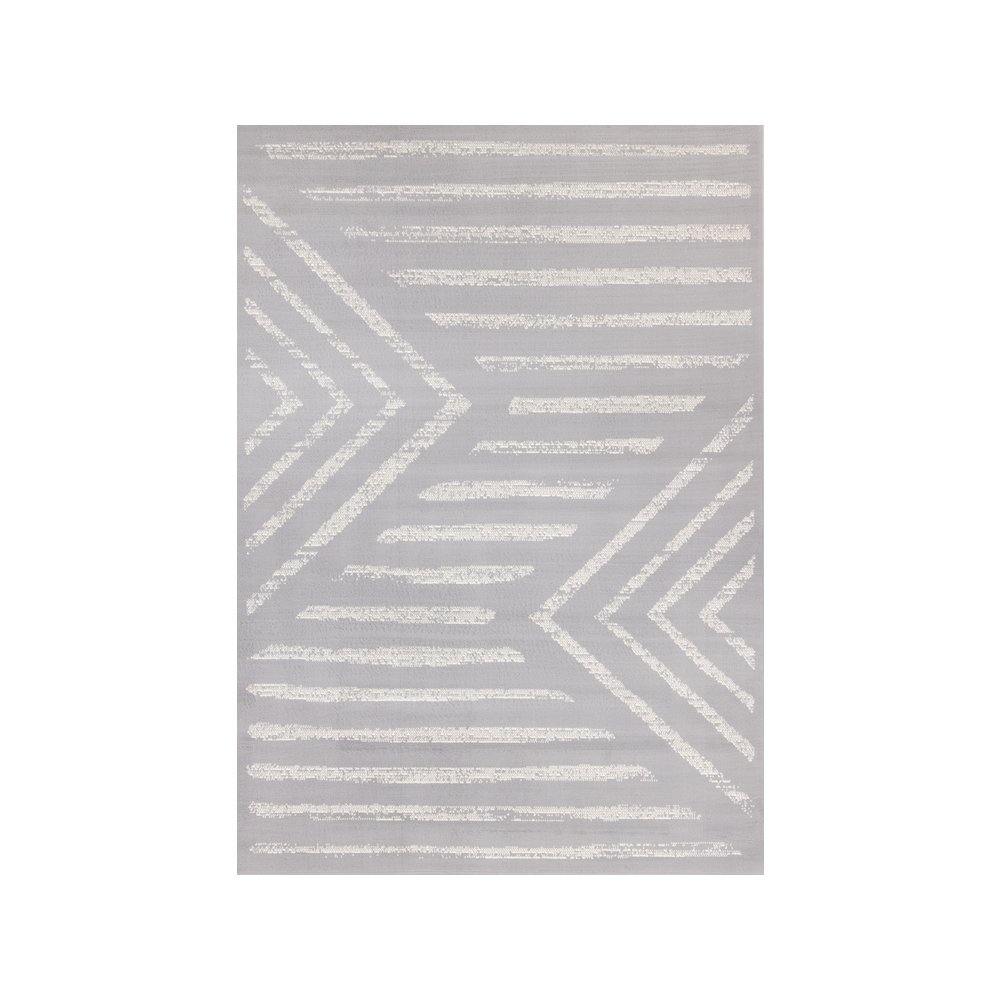 Modern Gray 5x7 Rug, Soft Geometric Carpet for Bedroom, Office, or Living Room. Picture 1