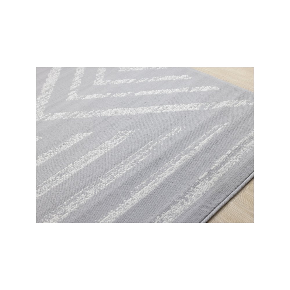 Modern Gray 5x7 Rug, Soft Geometric Carpet for Bedroom, Office, or Living Room. Picture 4