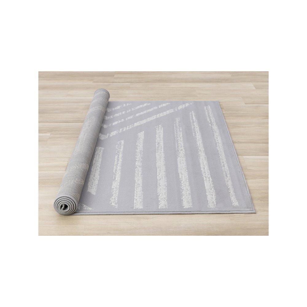 Modern Gray 5x7 Rug, Soft Geometric Carpet for Bedroom, Office, or Living Room. Picture 8