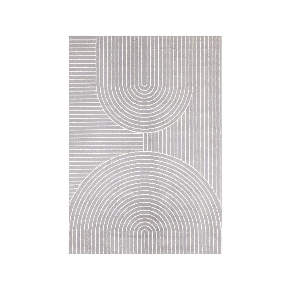 Gray and White 6x9 Rug, Modern Geometric Rug Styled as Neutral Area Carpet. Picture 1