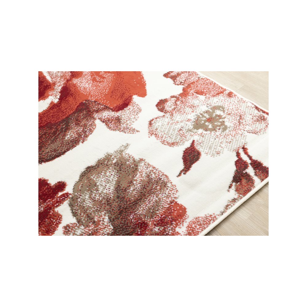 Functional Style Cream Red Vintage Pattern Rug, 5'3" x 7'4", 5'3" x 7'4". Picture 4