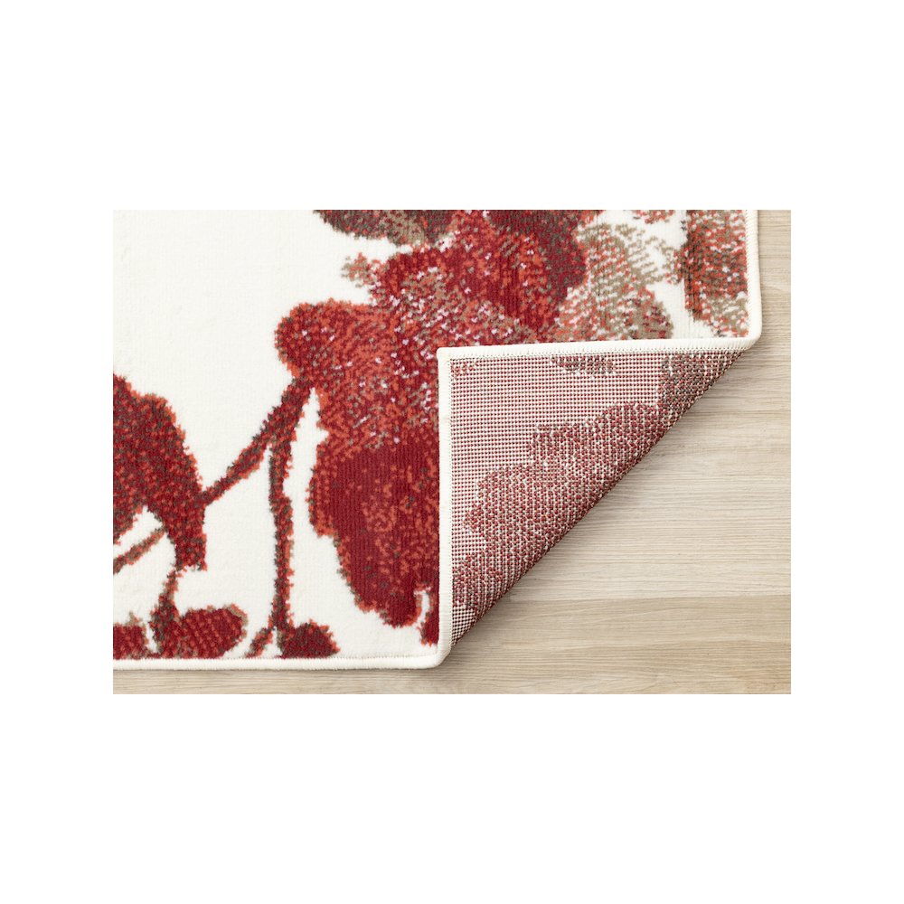 Functional Style Cream Red Vintage Pattern Rug, 5'3" x 7'4", 5'3" x 7'4". Picture 7