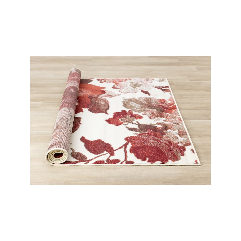 Functional Style Cream Red Vintage Pattern Rug, 5'3" x 7'4", 5'3" x 7'4". Picture 8