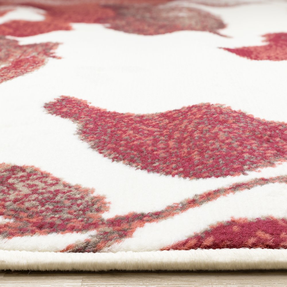 Functional Style Cream Red Vintage Pattern Rug, 5'3" x 7'4", 5'3" x 7'4". Picture 5
