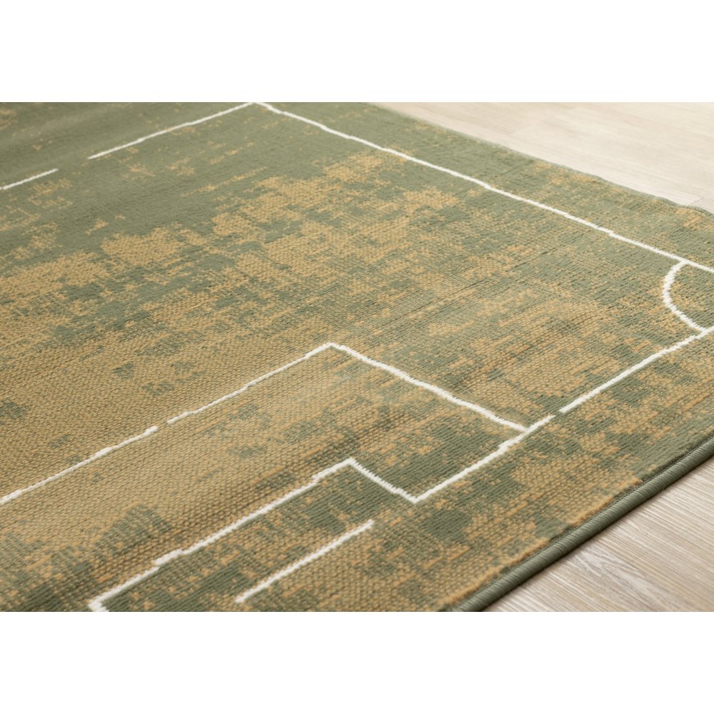 Green Soccer Field Rug, Fun Sports Carpet Accent for Kids Bedroom or Playroom. Picture 4
