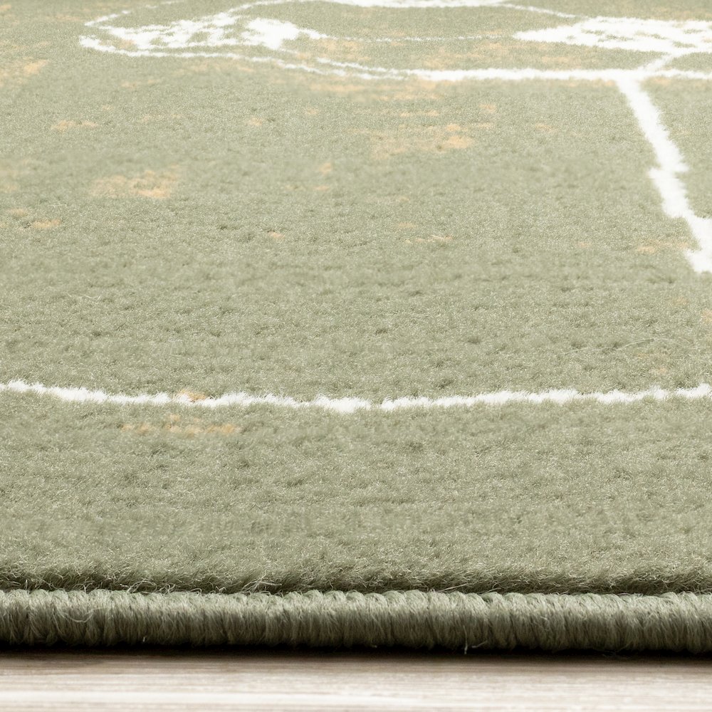 Green Soccer Field Rug, Fun Sports Carpet Accent for Kids Bedroom or Playroom. Picture 9