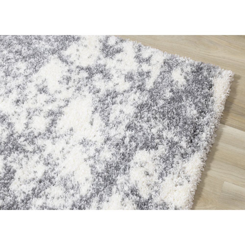 Ferris White Grey Clouds Area Rug, 5'3" x 7'7". Picture 4
