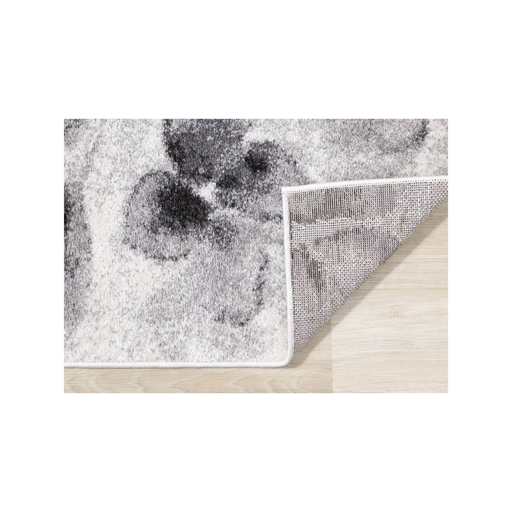 Finley Grey White Floating Flowers Rug, 5'3" x 7'7". Picture 7