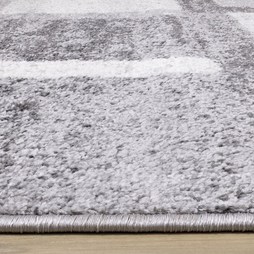 Finley Grey White Geometric Rug. Picture 5