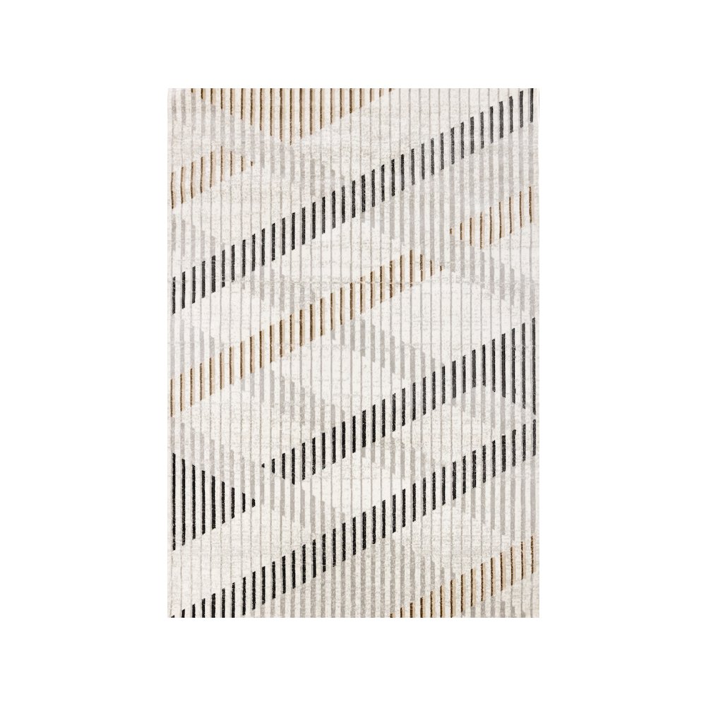 Washable Distressed Brown Cream Indoor Area Rug, 5'3" x 7'7". Picture 1