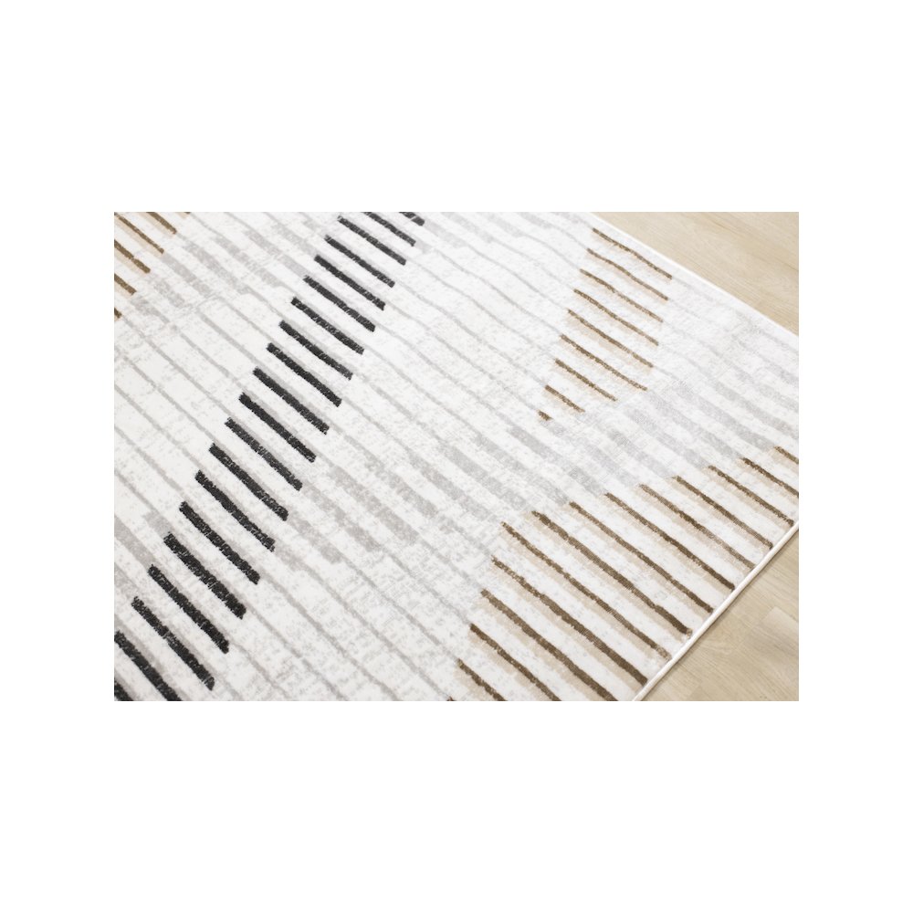 Washable Distressed Brown Cream Indoor Area Rug, 5'3" x 7'7". Picture 4