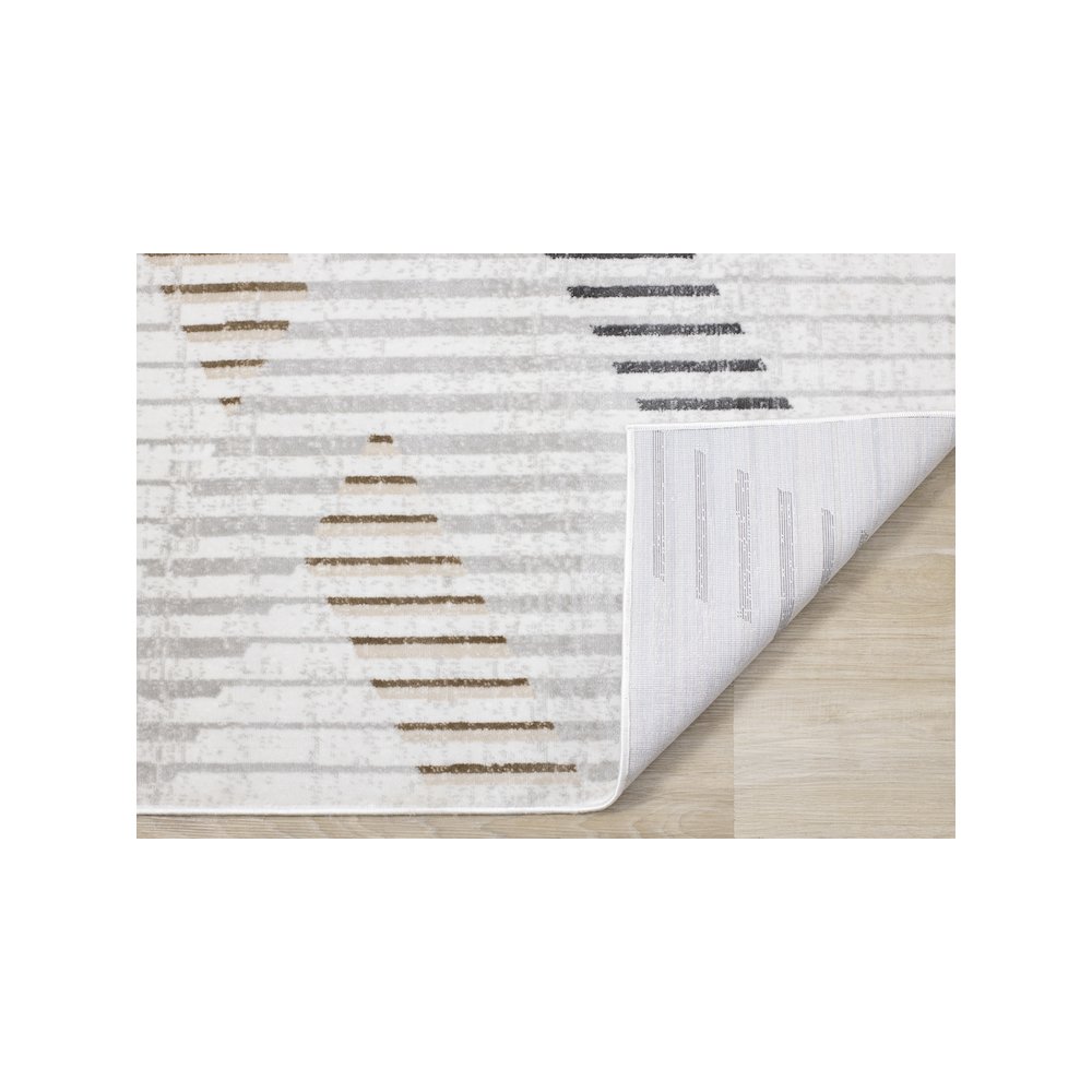 Washable Distressed Brown Cream Indoor Area Rug, 5'3" x 7'7". Picture 7