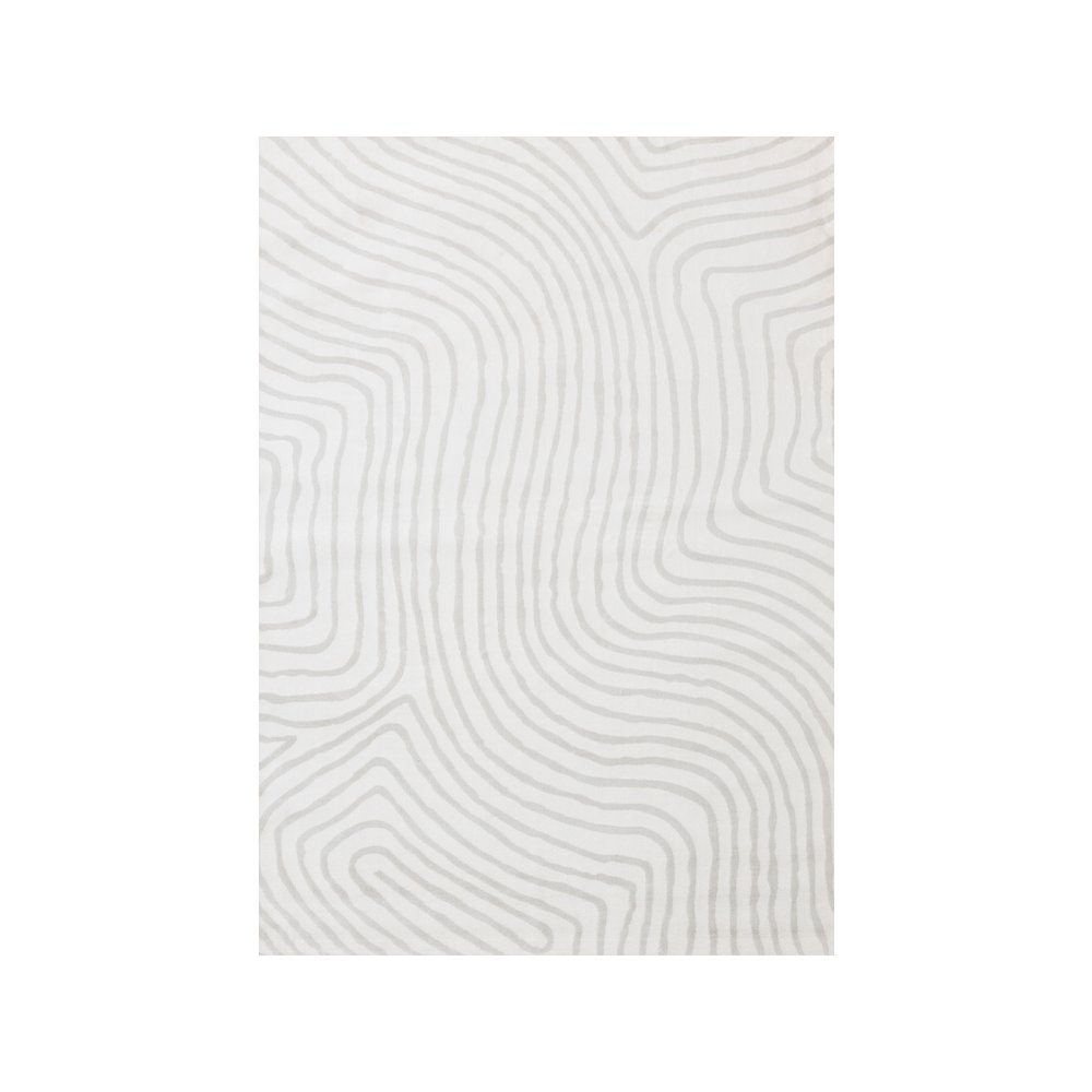 Holly Cream Soft Swirling Lines Textured Rug, 5'3" x 7'7". Picture 1