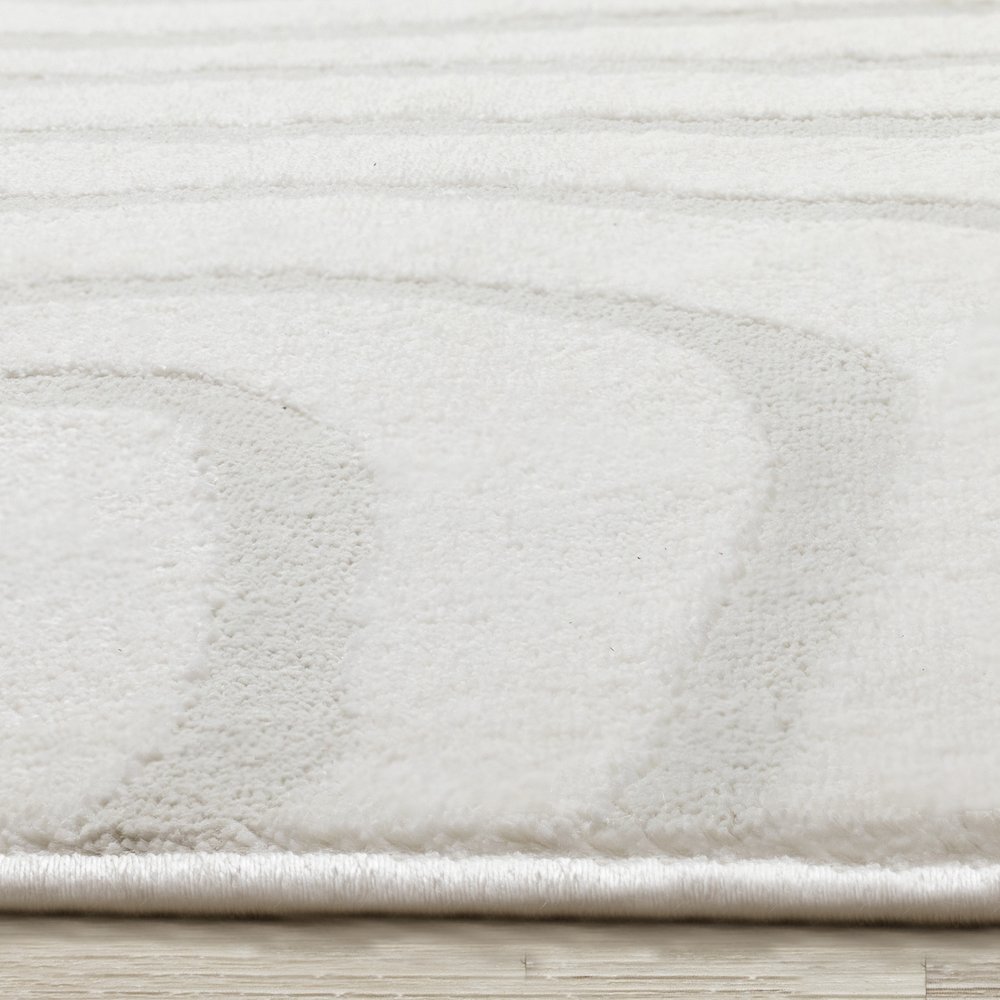 Holly Cream Soft Swirling Lines Textured Rug, 5'3" x 7'7". Picture 5