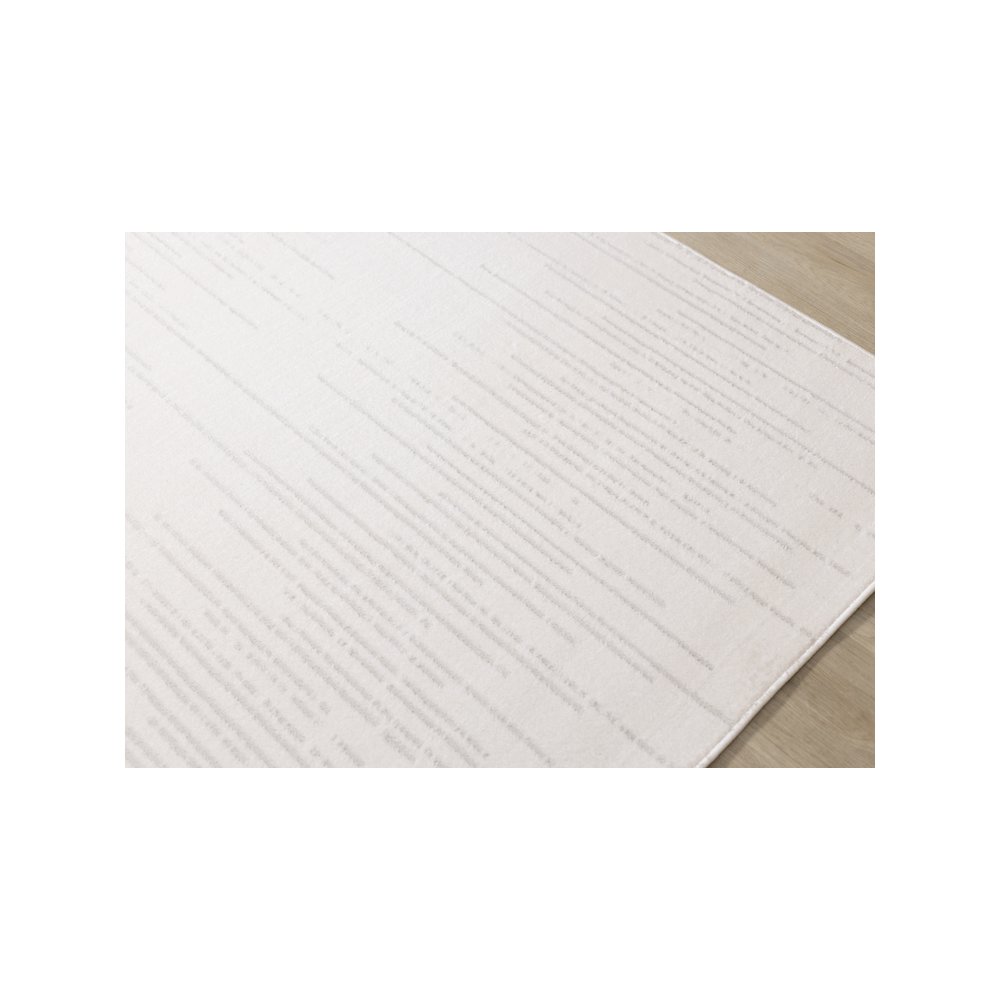 Holly Cream Patterned Lines Soft Indoor Area Rug, 5'3" x 7'7". Picture 4