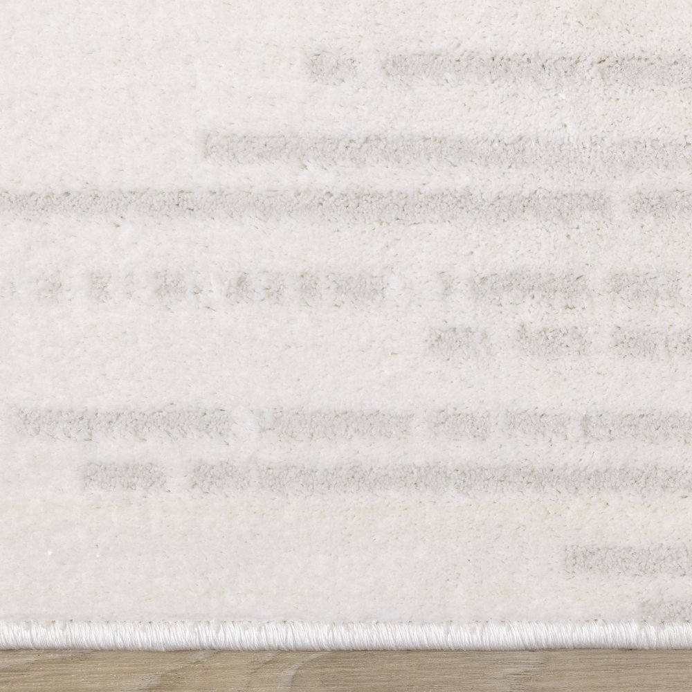 Holly Cream Patterned Lines Soft Indoor Area Rug, 5'3" x 7'7". Picture 10