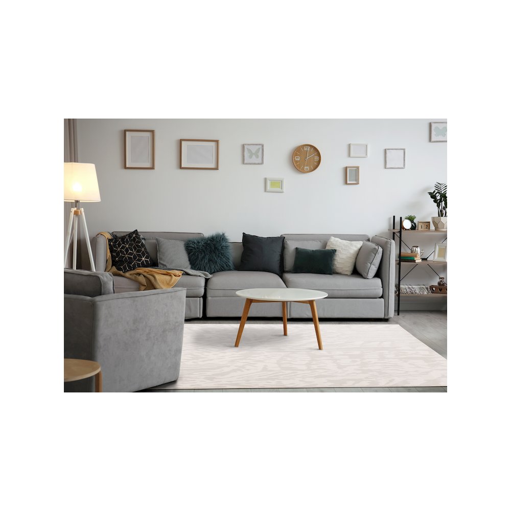 Holly Abstract Cream Soft Indoor Area Rug, 5'3" x 7'7". Picture 3