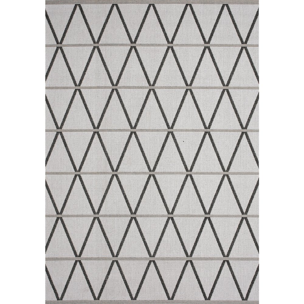 Jewel Grey Black Geometric Indoor/Outdoor Area Rug, 3'11" x 5'7". Picture 1