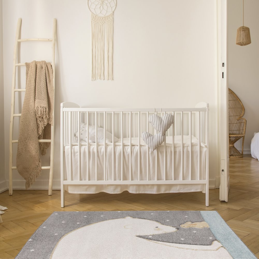 Kids Soft Textured Polar Bear Bunny Rug, 3'11" x 5'7". Picture 3