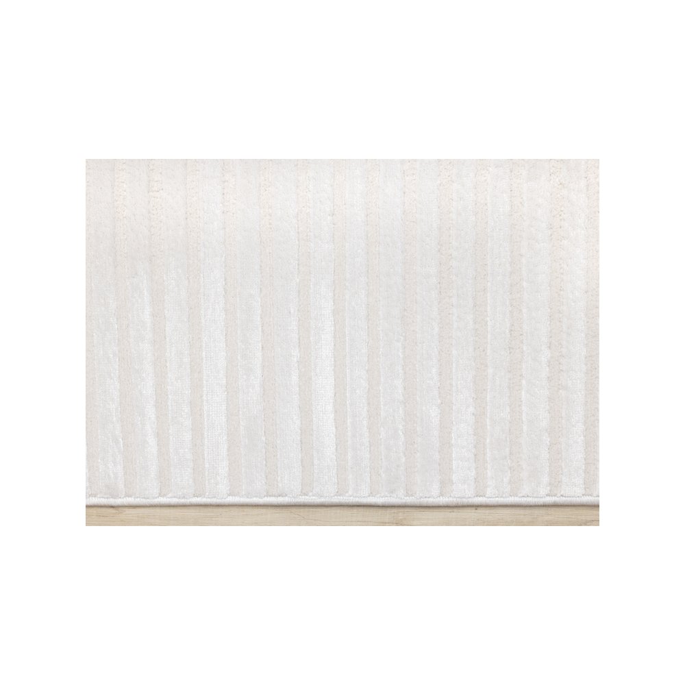 Logan Modern Curved Lines Soft Cream Textured Area Rug, 5'3" x 7'7". Picture 9