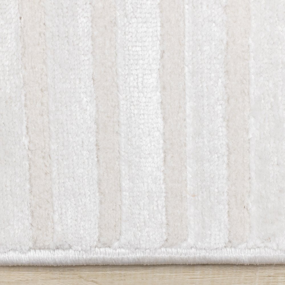 Logan Modern Curved Lines Soft Cream Textured Area Rug, 5'3" x 7'7". Picture 10