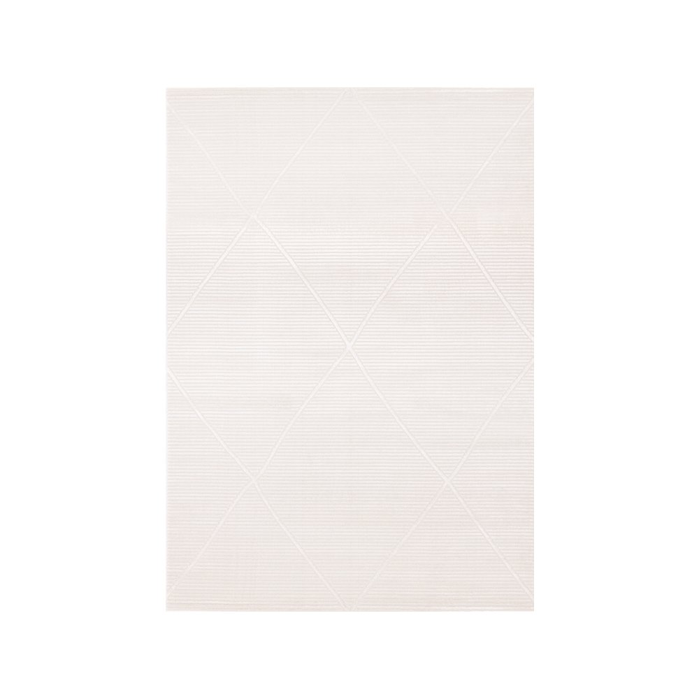 Logan Striped Trellis Soft Cream Area Rug, 5'3" X 7'7". Picture 1