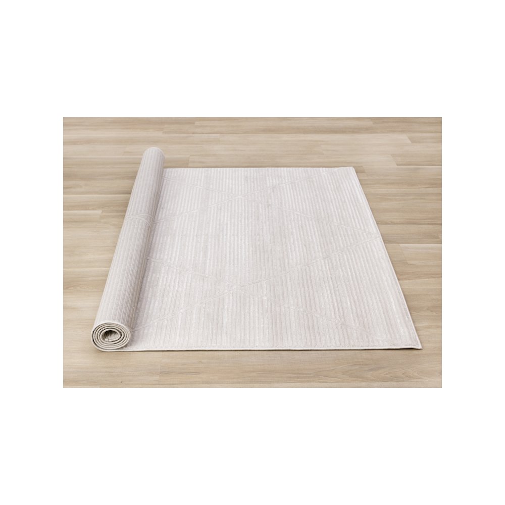 Logan Striped Trellis Soft Cream Area Rug, 5'3" X 7'7". Picture 8