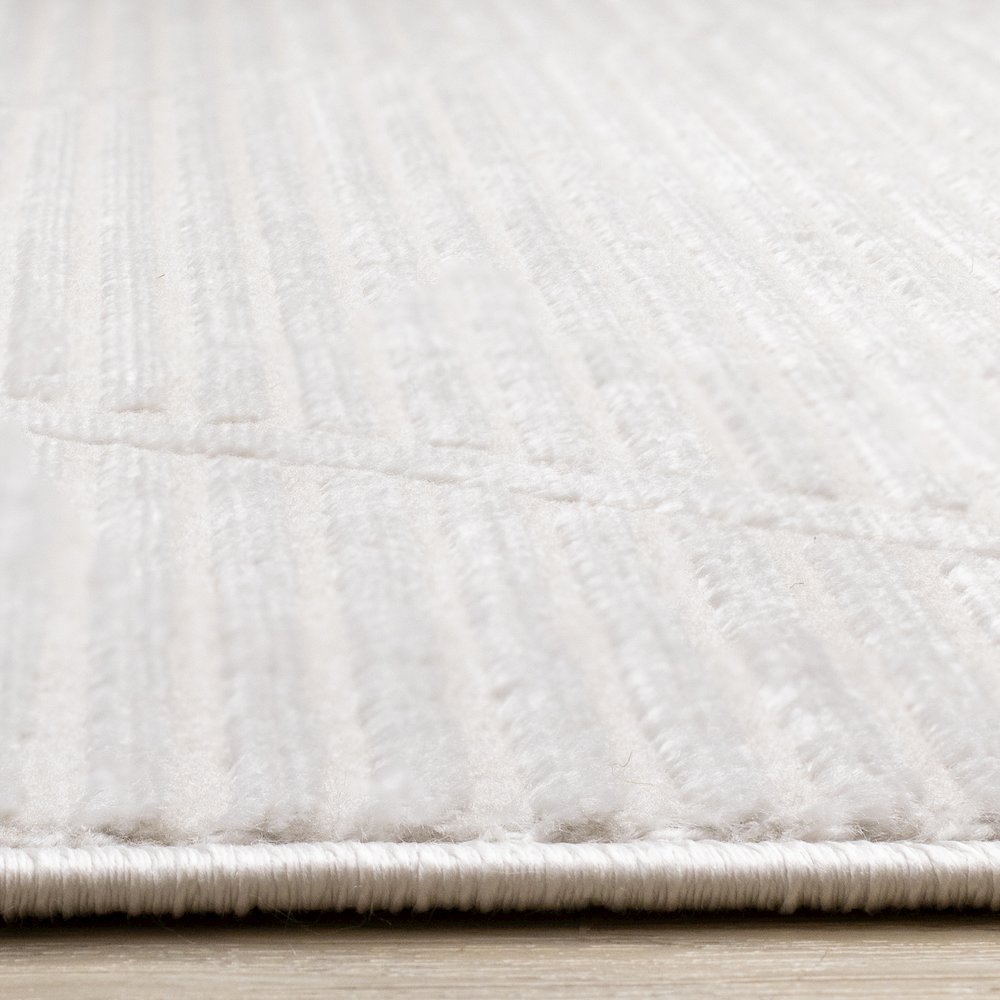Logan Striped Trellis Soft Cream Area Rug, 5'3" X 7'7". Picture 5