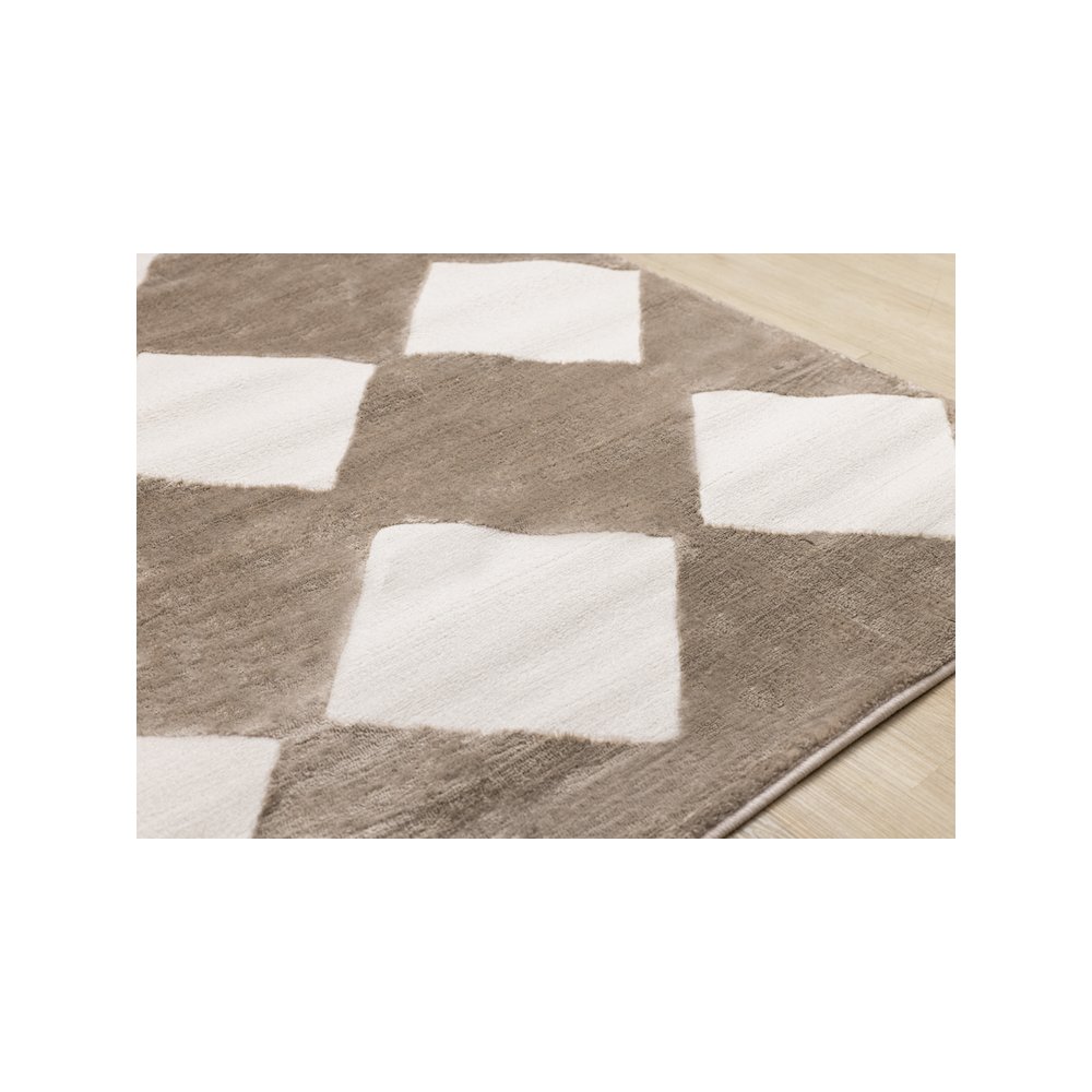 Logan Brown Cream Diamond Checkered Rug, 5'3" X 7'7". Picture 4