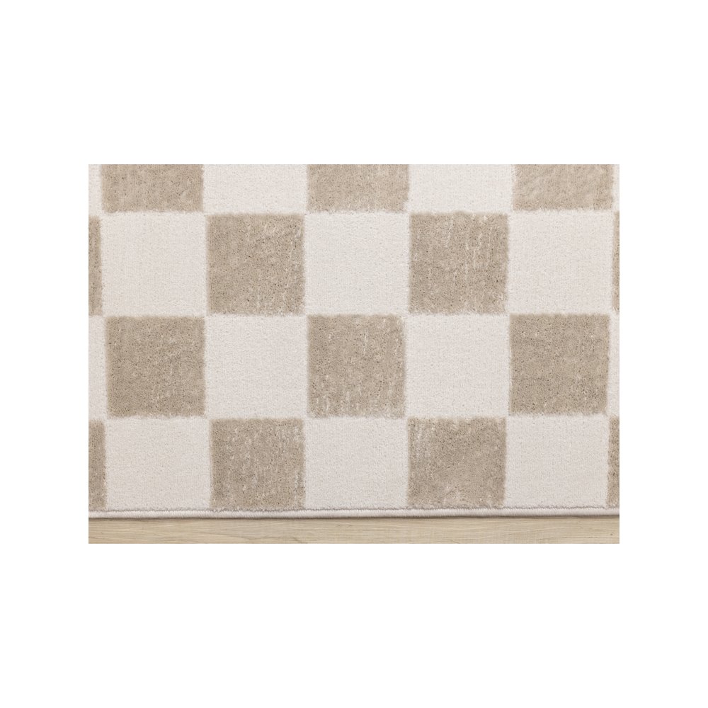 Logan Soft Beige Cream Checkered Rug, 5'3" X 7'7". Picture 9