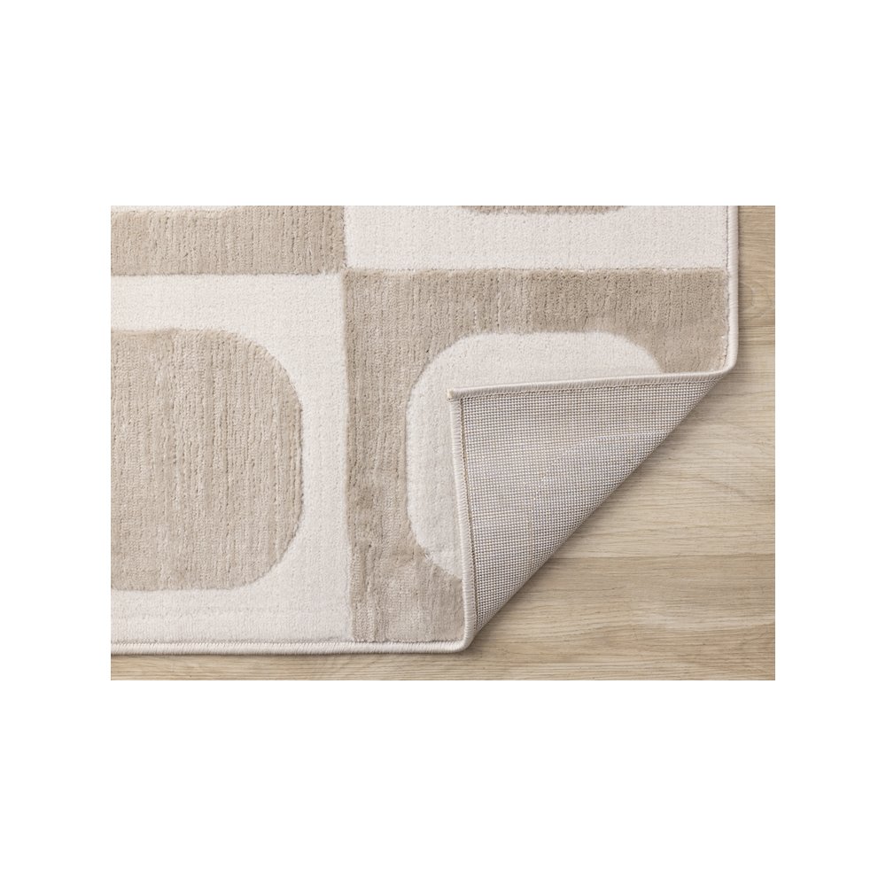 Logan Beige Cream Soft Mid-Century Modern Rug, 5'3" X 7'7". Picture 7