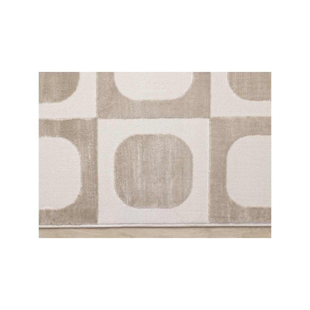 Logan Beige Cream Soft Mid-Century Modern Rug, 5'3" X 7'7". Picture 9