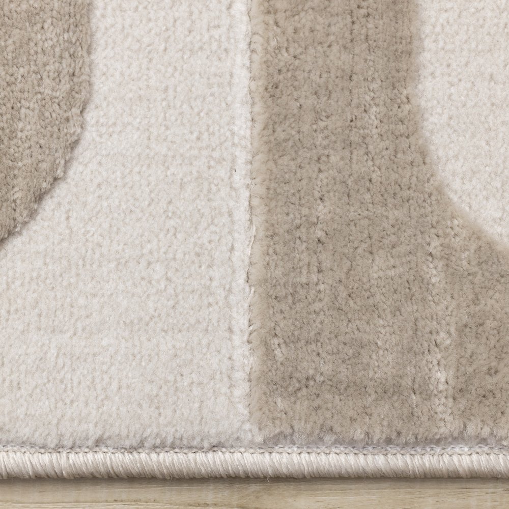 Logan Beige Cream Soft Mid-Century Modern Rug, 5'3" X 7'7". Picture 10