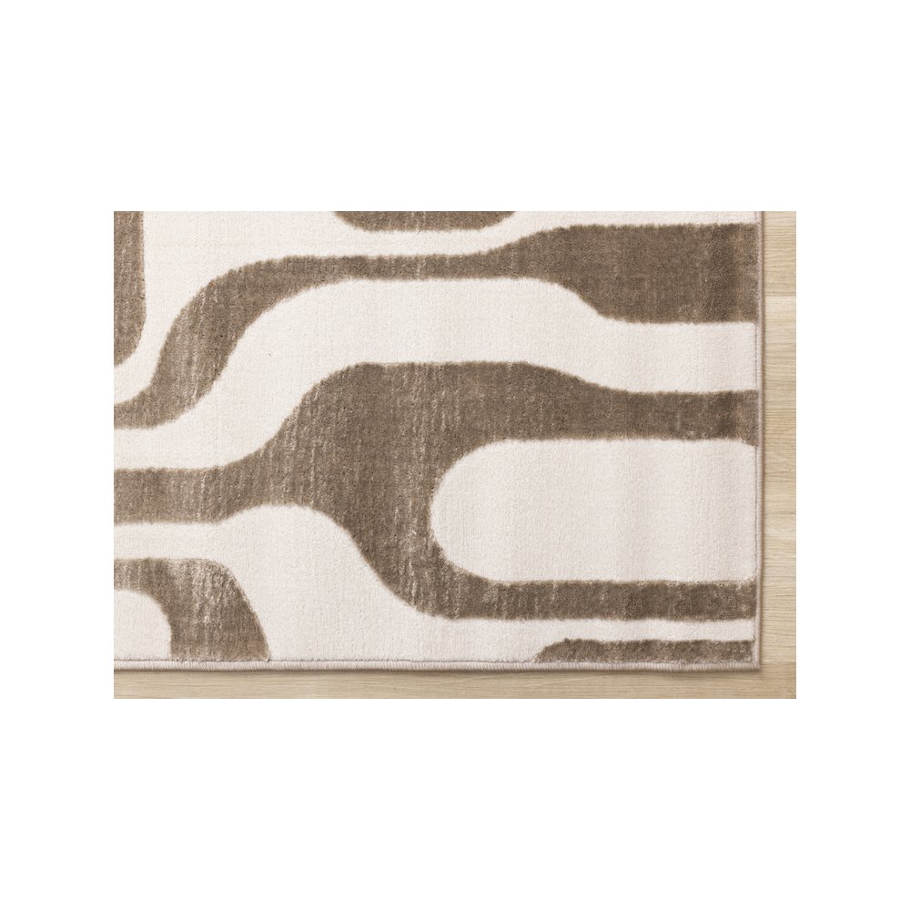 Logan Brown Cream Soft Abstract Modern Area Rug, 5'3" X 7'7". Picture 6