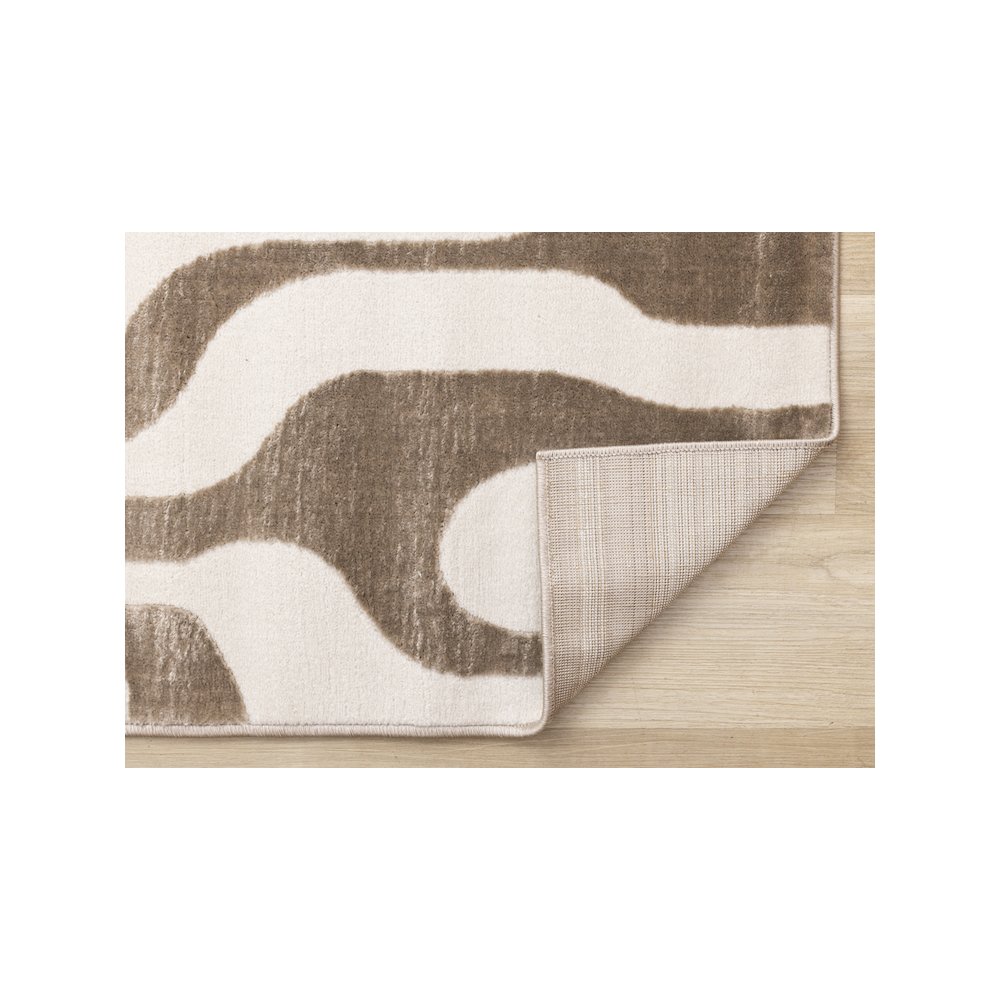 Logan Brown Cream Soft Abstract Modern Area Rug, 5'3" X 7'7". Picture 7