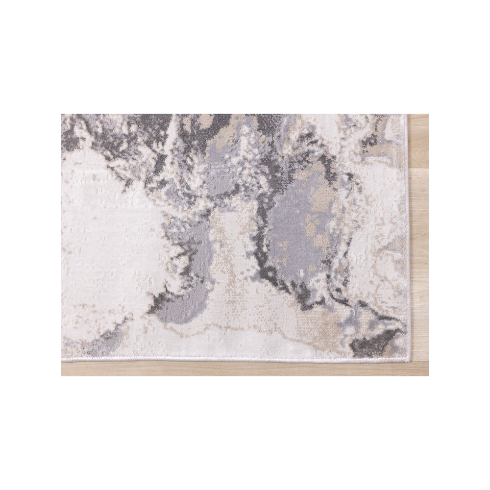 Layla Modern Swirl Beige Grey Cream Rug, 5'3" x 7'7". Picture 6